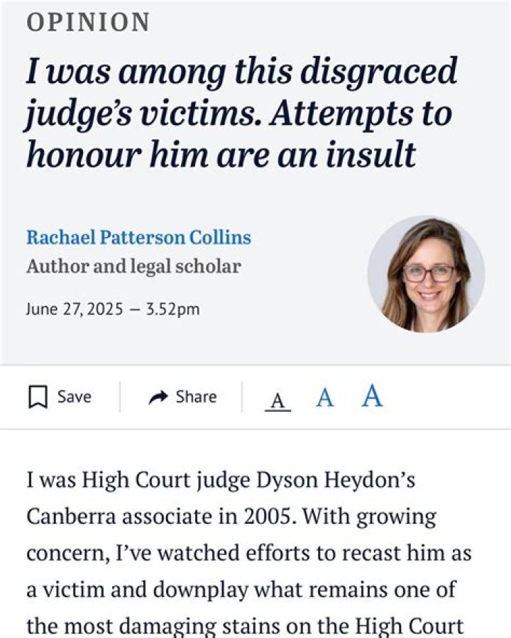 
Dyson Heydon Accuser Rachael Patterson Collins, Here Is What You Need To Know About The Lawyer 
