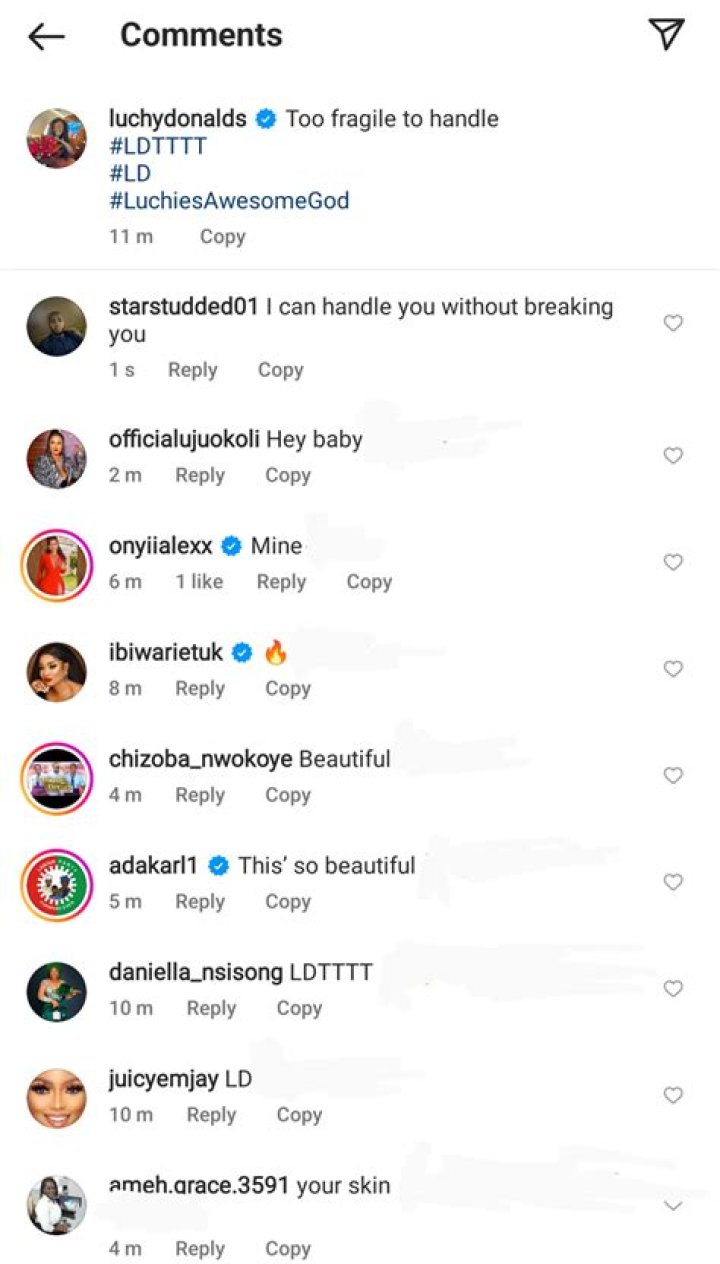 
Reactions As Luchy Donald Shared New Eye-catching Photos On Instagram 